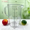 Taza medidora de plástico de fábrica con escala, adecuada para tiendas de té de burbujas y repostería, hecha de material de PC engrosado con tapa, disponible en varios tamaños, resistente a altas temperaturas, taza transparente