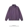 Gola alta, corte solto, marca da moda, jaqueta de beisebol roxa desconstruída, jaqueta bomber estilo americano, casaco masculino patchwork