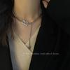 Collar de acero y titanio con letra B de cadena de clavícula de celebridades en línea de moda, accesorios femeninos, suministro directo de fábrica