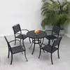 Mesas e Cadeiras de Madeira Plástica para Exterior Pátio Jardim Casa Lazer Mesas e Cadeiras de Ferro Mesa e Cadeiras para Cafeteria Bar Atacado