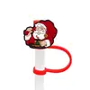 Protetor de canudo de silicone de desenho animado compatível com garrafas de água Stanley, tampa de canudo à prova de poeira e anti-manchas, decoração de presente de Natal