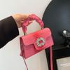 Bolso de mujer de gran valor, nuevo bolso de mano con estampado de cocodrilo brillante de otoño 2024, versátil, informal, con bandolera, pequeño, cuadrado
