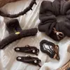 Pinzas para el Cabello de Felpa de Otoño e Invierno, Pinzas de Lana para el Cabello Semi-Recogido en la Parte Trasera de la Cabeza, Pinzas de Tiburón de Una Línea de Alta Gama y Exquisitas para el Cabello