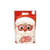 Nueva bolsa de dulces navideños transfronteriza, bolsa de dibujos animados autosellable, bolsa de pie para repostería de copo de nieve, bolsa sellada con cremallera, bolsa de regalo