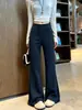 Pantalones acampanados de canalé azul marino para mujer, nuevo estilo otoño 2026, cintura alta americana, levanta glúteos, adelgazantes, pantalones acampanados casuales para yoga