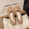 Sandalias Bajas para Mujer, Zapatos de Corte Niche de Suela Suave, Zapatos de Moda con Tacón Grueso, Ropa de Exterior de Verano, Zapatos Casuales de Punta Descubierta y Talón