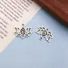 10 Platas Antiguas Mixtas Huecas Símbolo de Loto de Yoga Colgante de Aleación Pulsera Collar con Cuentas Aretes Accesorios de Joyería