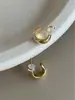 Pendientes de tuerca de temperamento exagerado de alta gama con aro C, nuevos, de nicho, de lujo ligero, modernos, cool, estilo europeo y americano, aguja de plata 925, pendientes para mujer