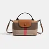 Bolso Cuadros de Lona Nuevo 2026, Bolso de Mano de Cuero Genuino, Bolso Cruzado de Hombro, Bolso de Mujer de Alta Gama, Bolso de Moda Tipo Dumpling