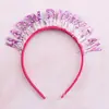Diadema de Cabeza Estilo Ins Surcoreano Diadema de Seda Colorida Feliz Cumpleaños Diadema de Lluvia Láser Flash Letra Atmósfera para Fotos Diadema