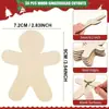 Tag de madeira em forma de boneco de gengibre, etiqueta, placa, lasca de madeira para árvore de Natal, casamento, festival, decoração DIY