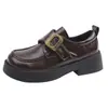 Mocassins femininos estilo britânico com sola macia para o dia a dia, novos sapatos casuais versáteis de outono 2026, sapatos de couro JK Mary Jane com sola grossa