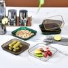 Plato para Huesos de Plástico para el Hogar, Plato Pequeño Sencillo, Plato para Huesos de Mesa de Comedor, Bandeja para Desechos, Bol para Ensalada, Plato Cuadrado para Cena