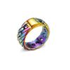 Anillo popular europeo y americano Anillo de cadena espiral de metal pesado para mujer Acero inoxidable simple hip hop joyería geométrica
