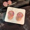 Brincos Rosa Amor Estilo Coreano Ins para Mulheres Design Único e Bonito Brincos Doces Simples Versáteis Brincos Elegantes