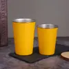 Taza de Camping Portátil para Barbacoa al Aire Libre Taza Aislada Sencilla Pintada en Spray de Acero Inoxidable 304 Taza Creativa de Moda para Cerveza Café