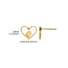 Pendientes Geométricos Huecos de Acero Inoxidable Simples Transfronterizos Chapados en Oro de 18k Pendientes con Forma de Corazón Cuadrado Pendientes Pequeños para Mujer en stock