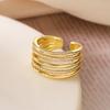 Aogu Moda Europea y Americana Anillo Abierto Sencillo de Cobre Chapado en Oro Real con Zircón para Mujer Ins Nicho Elegante Versátil Anillo Nuevo