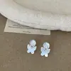 Pendientes Geométricos de Mariposa de Nácar Blanco y Gota de Agua para Mujer, Estilo Francés, Lujo Ligero, Delicados, Modernos, Tendencia, Elegantes