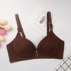Confortável Roupa Íntima Fina Sem Costura com Bojo Moldado para Estudantes Verão Respirável Sutiã Sem Aro Brilho Natural Simples Sutiã de Tamanho Grande