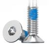 Aço inoxidável 304 cabeça escareada sextavada dispensador copo chato parafusos anti-soltos revestidos com cola azul rosca M1.6-M16