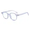 Gafas de Nueva Moda Europeas y Americanas Anti-Luz Azul, Gafas de Montura Redonda Retro con Tachuelas Metálicas, Se Pueden Equipar con Lentes Graduados o Sin Graduar