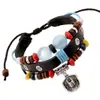Comercio exterior exportación joyería joyería pequeña al por mayor Nuevo brazalete de cuero con cuentas brazalete vintage brazalete de cuero