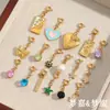Moda Europea y Americana Elegante Nicho Elegantes Accesorios de Joyería Acero Inoxidable Chapado en Oro de 18 Quilates Geométrico Corazón Cierre de Resorte Colgante