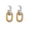 Pendientes de Acero Inoxidable Color Bloqueado con Galvanoplastia al Vacío Color Oro 18K, Venta Caliente Transfronteriza Europea y Americana Aogu, Pendientes Versátiles de Nicho para Mujer