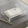 Caja de acrílico transparente con tapa abatible, gran caja de almacenamiento multifunción para recuerdos, joyas, accesorios pequeños.