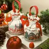 Bolsa de Algodón con Cordón Bolsa de Manzana Navideña Bolsa Tote de Dibujos Animados Bolsa Ecológica