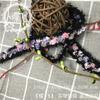 G628 Estilo Coreano Cinta Tejida Pequeña Fragante Flor Pequeña Hilo Elástico Borde Crudo Barba DIY Accesorios para Ropa Encaje