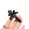 Pinza para el Cabello con Lazo de Tela Estilo Coreano y Pedrería, Pinza de Pato, Pinza Lateral, Pinza para Flequillo, Pasador para Mujeres con un Look Elegante