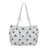 Bolsa de grande capacidade para mulheres 2024 Four Seasons Nova bolsa de lona jacquard estilo ocidental bolsa de ombro para todos os tipos de combinações