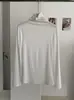 Camisa Básica Feminina KEKEZOON Nova Gola Alta Slim Fit em Liocel, Camiseta Slimming Manga Longa Cor Sólida 8668