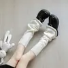 Calcetines de Otoño e Invierno para Mujer, Calcetines Blancos Holgados, Calcetines Cálidos para Pantorrilla Estilo Jk, Calentadores de Piernas Holgados Estilo Perezoso Talla Grande, Calcetines Largos Y2K