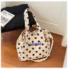 Bolsa de Lona com Bolinhas de Design Exclusivo para Mulheres, Nova Bolsa Transversal de Ombro de Verão 2026, Bolsa Casual Tendência e Popular