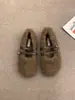 Zapatos Peludos para Mujer para Uso en Exteriores 2026 Tendencia de Moda Nuevo Estilo Otoño e Invierno Suela Suave Zapatos para Mujer Mocasines Peludos Zapatos de Algodón