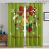 Cortinas de Grinch Navideño Decoración Festiva Cortinas Romanas Cortas Sin Taladro Cortinas Impresas Digitalmente
