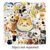 50 Adesivos Criativos Estilo Gatinho Ins Animais de Desenho Animado Fofo Decoração Goo Card Celular Copo d'Água Adesivos DIY à Prova d'Água