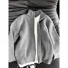 Suéter com zíper cleanfit masculino outono e inverno novo estilo preguiçoso casaco cardigã de tricô jaqueta de gola alta de alta qualidade