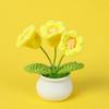 Girasol de Lana Transfronterizo en Maceta Flor de Lirio del Valle Nomeolvides Tulipán Adorno de Flor Artificial Temporada Escolar Regalo para Maestro
