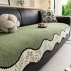 Nova Almofada de Sofá Estilo Vintage de Chenille para Todas as Estações Antiderrapante Luxo Leve Tira Longa Capa de Tecido para Assento de Sofá de Couro