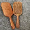 Pente Portátil de Madeira Maciça com Airbag Pente de Maquiagem Feminino Pente para Alisar Cabelo Pente de Cabeleireiro Doméstico Antiestático Pente Massageador para Cabelo Cacheado