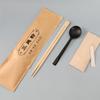 Paquete de comida de cuatro piezas de papel kraft para llevar, negocio, paquete de comida desechable, cuchara de cuatro piezas, toalla de papel, palillo de dientes, palillos chinos, personalizado