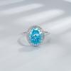 Yien Joyería Fina Plata de Ley 925 Corte Flor de Hielo Diamante de Alto Carbono 10 * 12 mm Anillo de Huevo de Paloma con Diamantes Completos Transfronterizo Europeo y Americano
