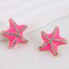 Aretes Europeos y Americanos Diseño Retro Estilo Vacacional Diamante Flash Estrella Esmalte Aretes Gota de Aceite Aretes de Pequeño Aroma Mujeres de la Edad Media