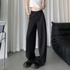 Pantalones casuales de tubo recto, ajustados, de estilo machete, de estilo simple, de alta gama, con sensación vertical blanca, de Lulu, de buena calidad, 2025