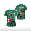 Tamanho Europeu Transfronteiriço Venda Quente Comércio Exterior Novo Estilo Esportivo Impressão Digital 3D Camiseta Masculina Manga Curta Série México Top