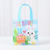 Bolsa plana no tejida con diseño de conejo de dibujos animados, venta al por mayor, bolsa de regalo sin fondo para festivales de jardín de infantes.